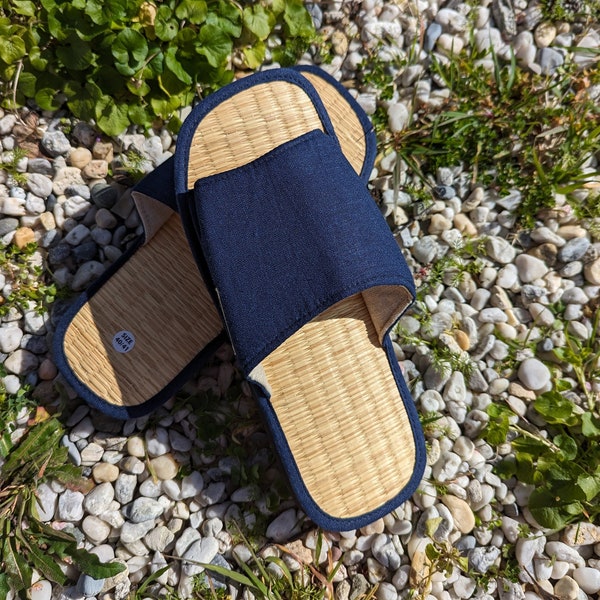 Pantoufles en jonc de mer à la cannelle, chaussons d'intérieur pour la maison, chaussons faits main, chaussons pour femmes, chaussons pour hommes