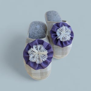 Linen Slippers: Handmade House Sandals with Cinnamon Insole