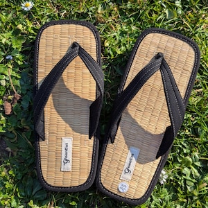 Cinnamon Scented Linen Slippers: Handmade Straw Tatami Sandals