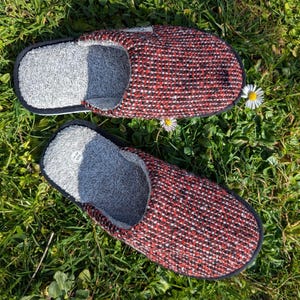 Pantoufles en lin et bambou avec cannelle, chaussons faits main, chaussons chauds, chaussons pour hommes, chaussons pour femmes, chaussons végétaliens