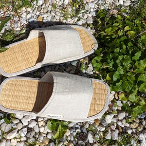 Cinnamon Seagrass slippers, Home indoor slippers, handmade slippers, women slippers, men slippers image 9