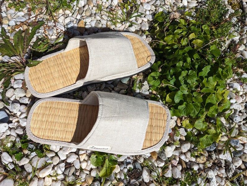 Cinnamon Seagrass slippers, Home indoor slippers, handmade slippers, women slippers, men slippers image 9