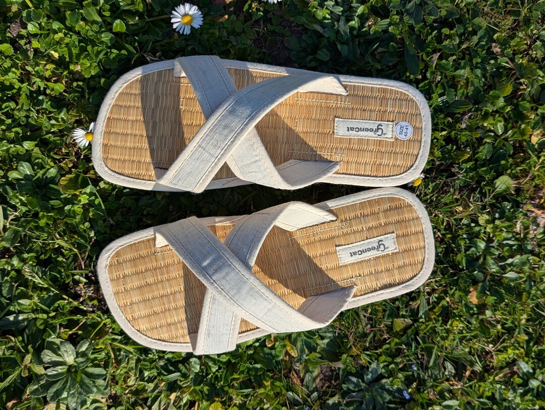Buy Linen Seagrass Slippers, Women Men Home Slippers With Cinnamon Scent  Online in India