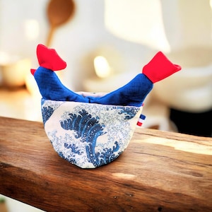 Linen Oven Glove -Funny Chicken Oven Mitt- Gant et manique de cuisine
