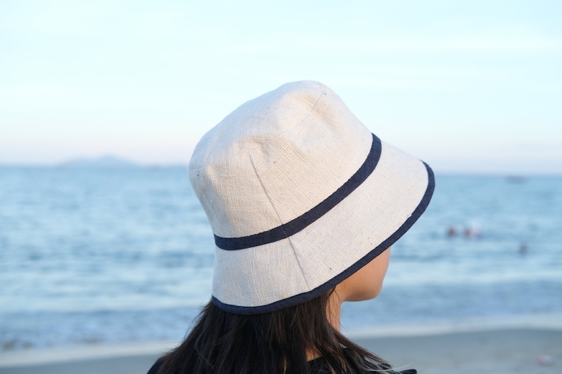 Hemp bucket hat, Linen bucket hat, eco-friendly hat, handmade hat, Fashion Bucket Hat, Women Hat, Adult Unisex Bucket hat image 1