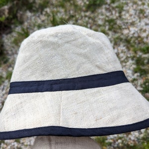 Hemp bucket hat, Linen bucket hat, eco-friendly hat, handmade hat, Fashion Bucket Hat, Women Hat, Adult Unisex Bucket hat Hemp nature indigo-L