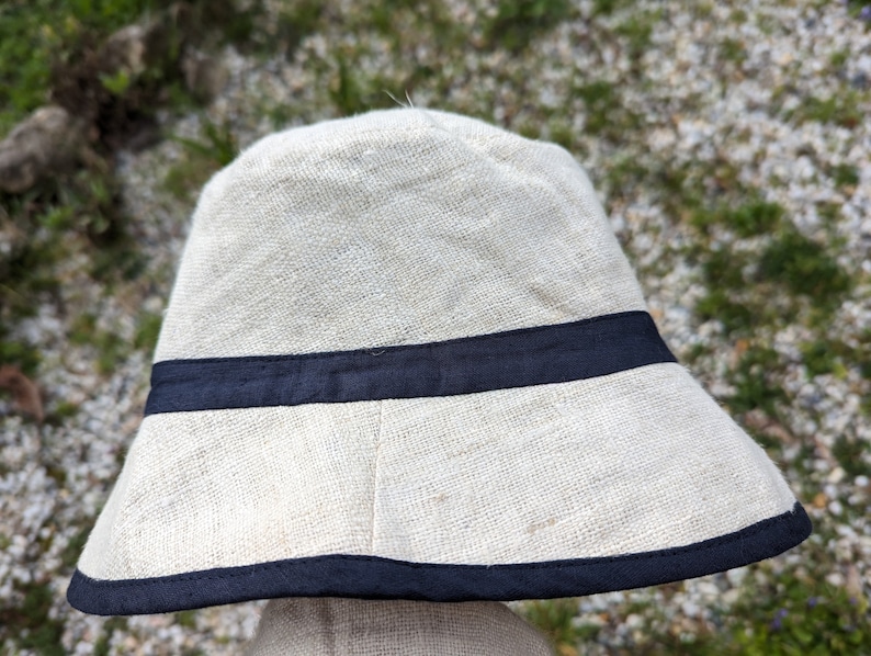 Hemp bucket hat, Linen bucket hat, eco-friendly hat, handmade hat, Fashion Bucket Hat, Women Hat, Adult Unisex Bucket hat Hemp nature indigo-L