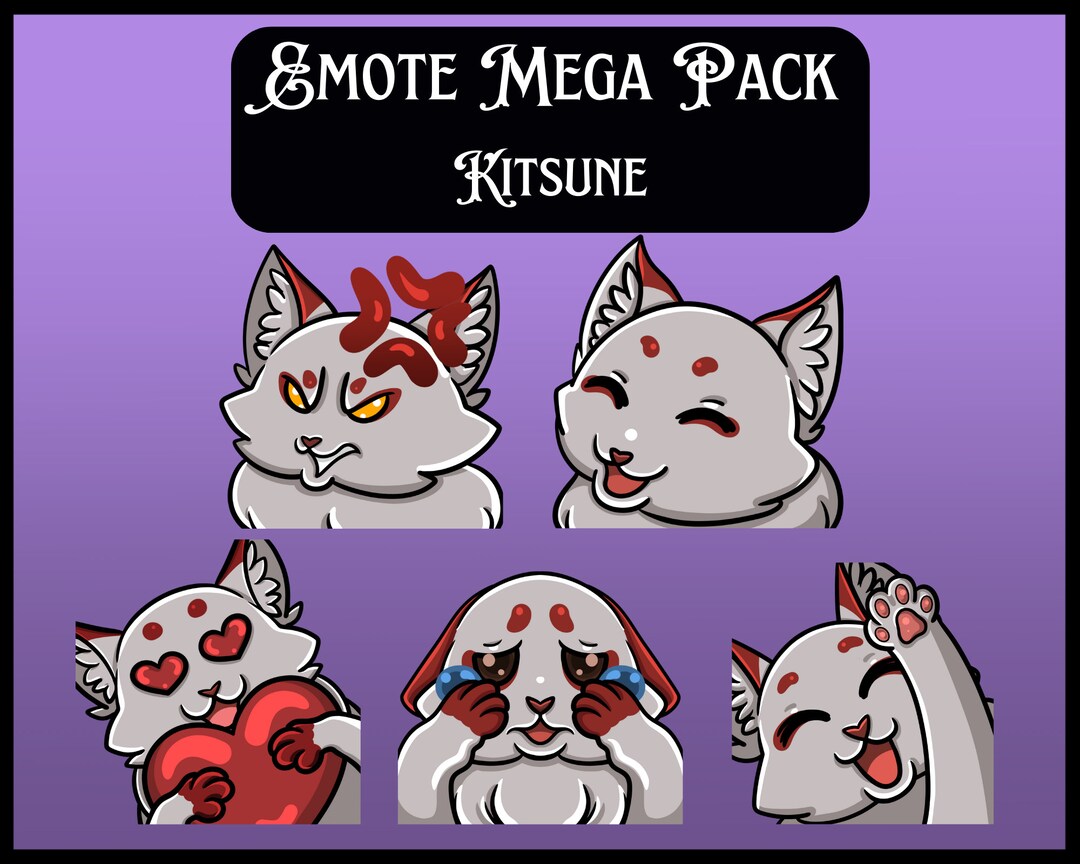 Kitsune Emote Mega Pack Etsy