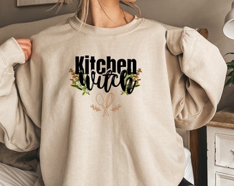 Sweter kuchenny czarownica, przytulna koszula kuchenny czarownica, odzież kuchenny czarownica, słodka koszula kuchenny czarownica, magiczne typy, wiedźmowate sposoby