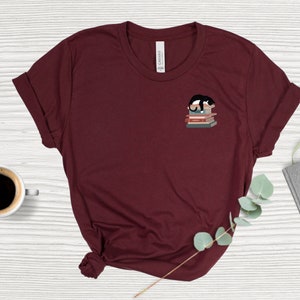 Tuxedo Cat & Books Tshirt, Tuxedo Cat Shirt, Cats and Books, Tuxedo cat lover