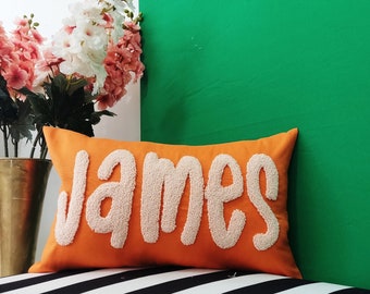 Regalo personalizado de almohada bordada personalizada, almohada de lanzamiento personalizada, regalo de aniversario, idea de regalo de novio, regalo de cumpleaños para él, decoración del hogar