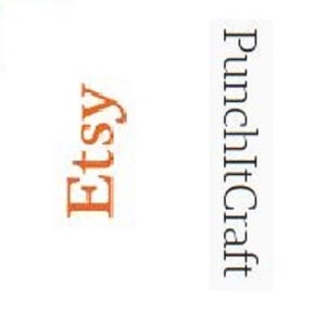 May include: Etsy logo in orange text on a white background with the text "PunchltCraft" in black text on a white background.