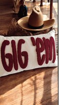 Gig 'em Embroidered Throw Pillow, Texas A&M Aggies, College Home Decor product logo