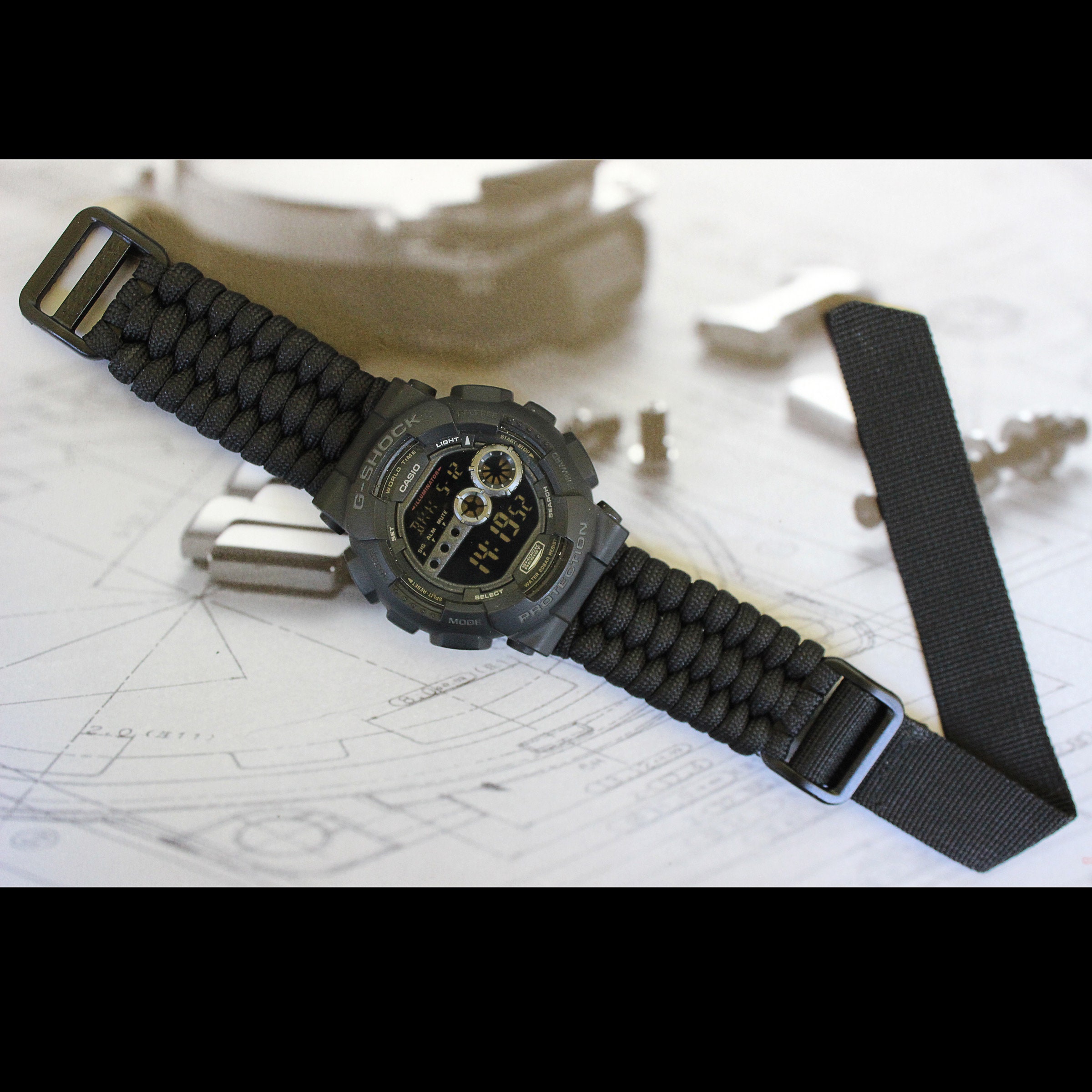 Paracord Gshock Watch Band With bing Strap Suitable for Etsy