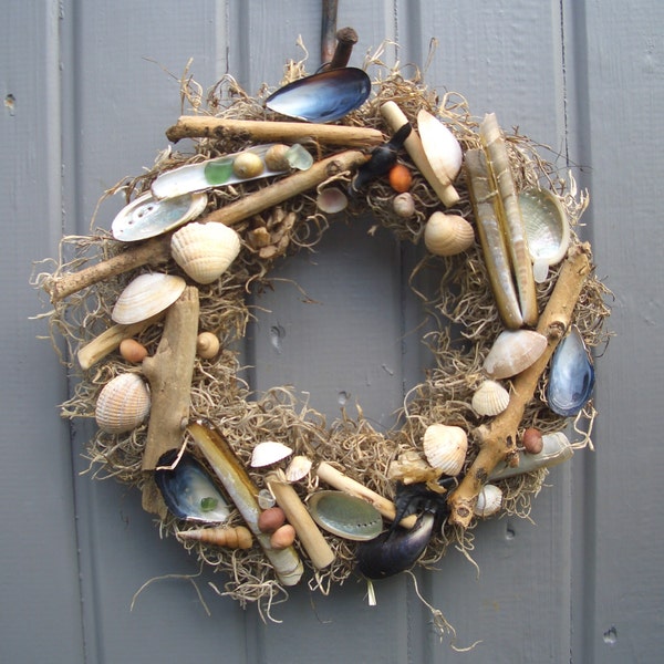 Beachcomber Wreath for Wall or Door to remind you of special moments, available in 2 sizes, Summer Wreath, All Seasons Wreath