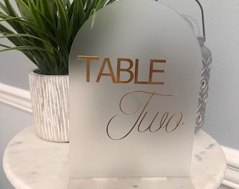 5*7 Frosted Arch Table Number