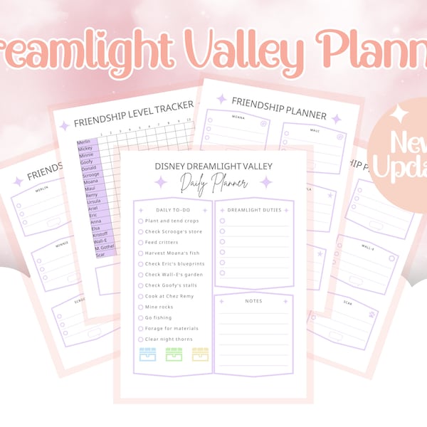 Dreamlight Valley Planner | Dreamlight Valley Guide | Cozy Gaming Guide | Cozy Gamer Planner PDF | Dreamlight Valley PDF
