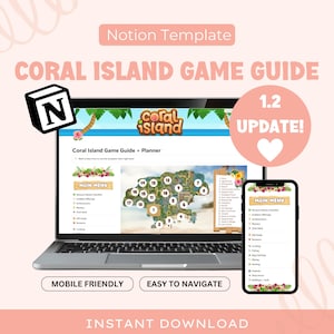 Coral Island Guide, Coral Island Planner, Coral Island Checklist, Cozy Gamer, Cozy Gaming Accessories, Cozy Gamer Gift, Notion Planner