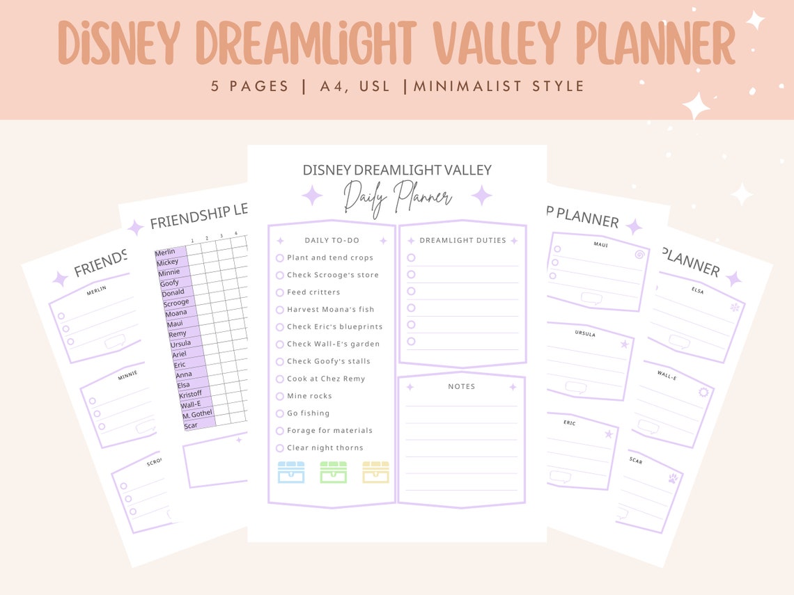 Dreamlight Valley Planner Dreamlight Valley Guide Cozy Etsy