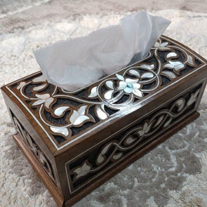 Luxury Handmade Tissue Box | Premium Wood & Mother of Pearl Tissue Box | Timeless Kleenex Holder | Unique Gifts for Mom | Housewarming Gift