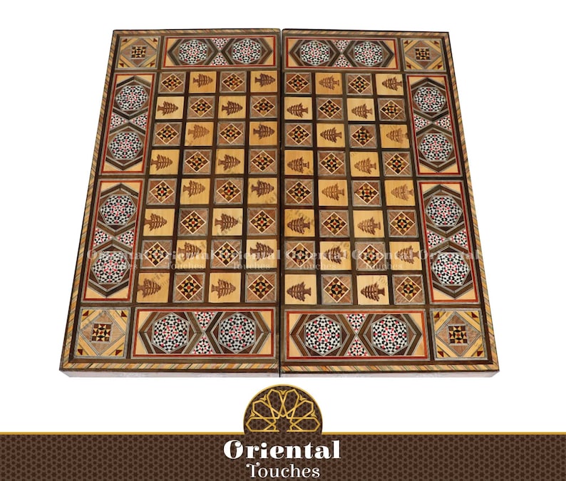 L Backgammon Set Chess Board From Lebanon Premium and Engraved Lebanese