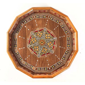 Handcrafted 12-sided Wooden Tray – Unique Geometric Design for Elegant Serving and Decor