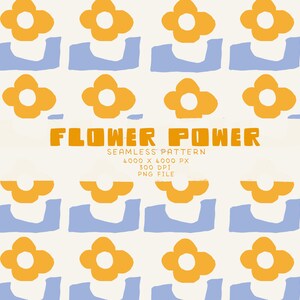 Florales nahtloses Muster, Minimales Muster, Kräftiges Blumenmotiv, Blumenmotiv, Florale gelbe und blaue Blüte, Bold sofort Download