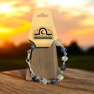 Sodalite Beaded Wire Wrapped Bracelet