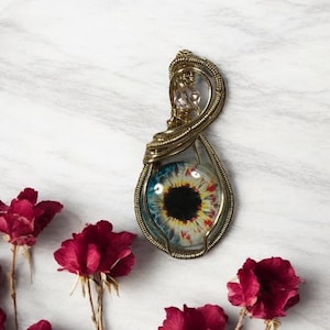 Glass Eyeball Wire-Wrapped Necklace