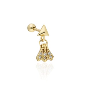 Stud Earring -Gold Stud Earring - Tiny Stud Earring - Sterling Silver Piercing - Tragus Earrings