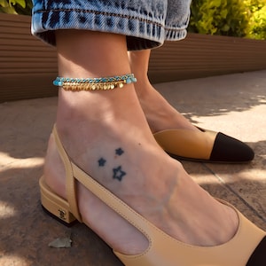 Pièces pendantes délicates et minimalistes et bracelet de cheville CZ