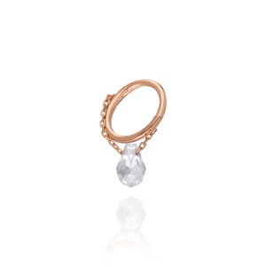 Drop Hoop Piercing,14K Solid Gold Hinge Hoop Earring,Hoop Earrings, Gold Nose Ring,Hinge Hoop Piercing, Daith Earring