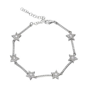 925 Sterling Silver Tennis Bracelet, Dainty Silver Bracelet,Star tennis bracelet