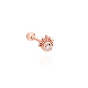 925 sterling silver piercing, Teardrop piercing, Dainty cz piercing, Screw back stud, Minimalist helix piercing,