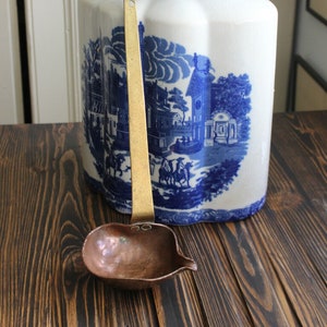 A Charming Antique Rustic Copper Ladle, Hand Beaten, c19th Farmhouse Kitchen