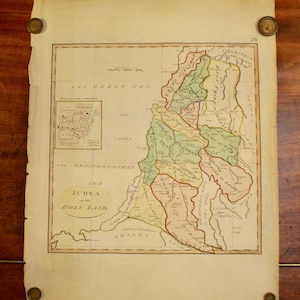 Eine späte C18. Karte (möglicherweise D'Anville) 'Judäa oder das Heilige Land'