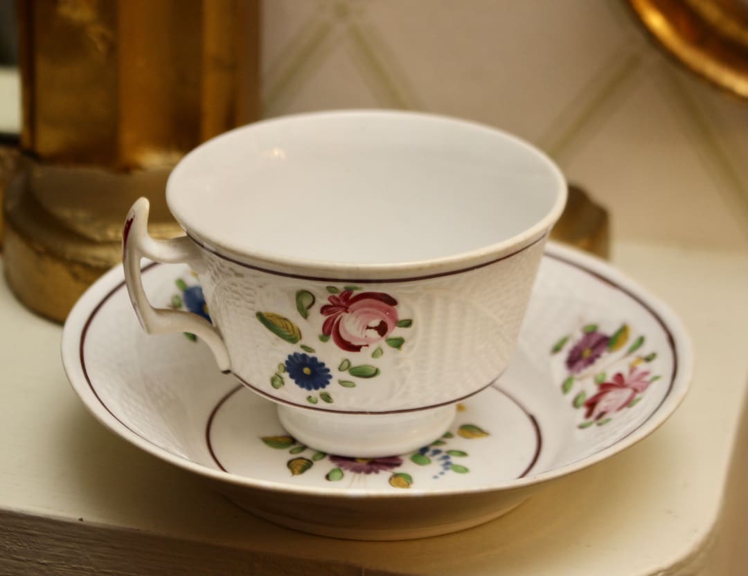 An Early C19th Newhall Cup and Saucer, Lattice & Floral, - Etsy