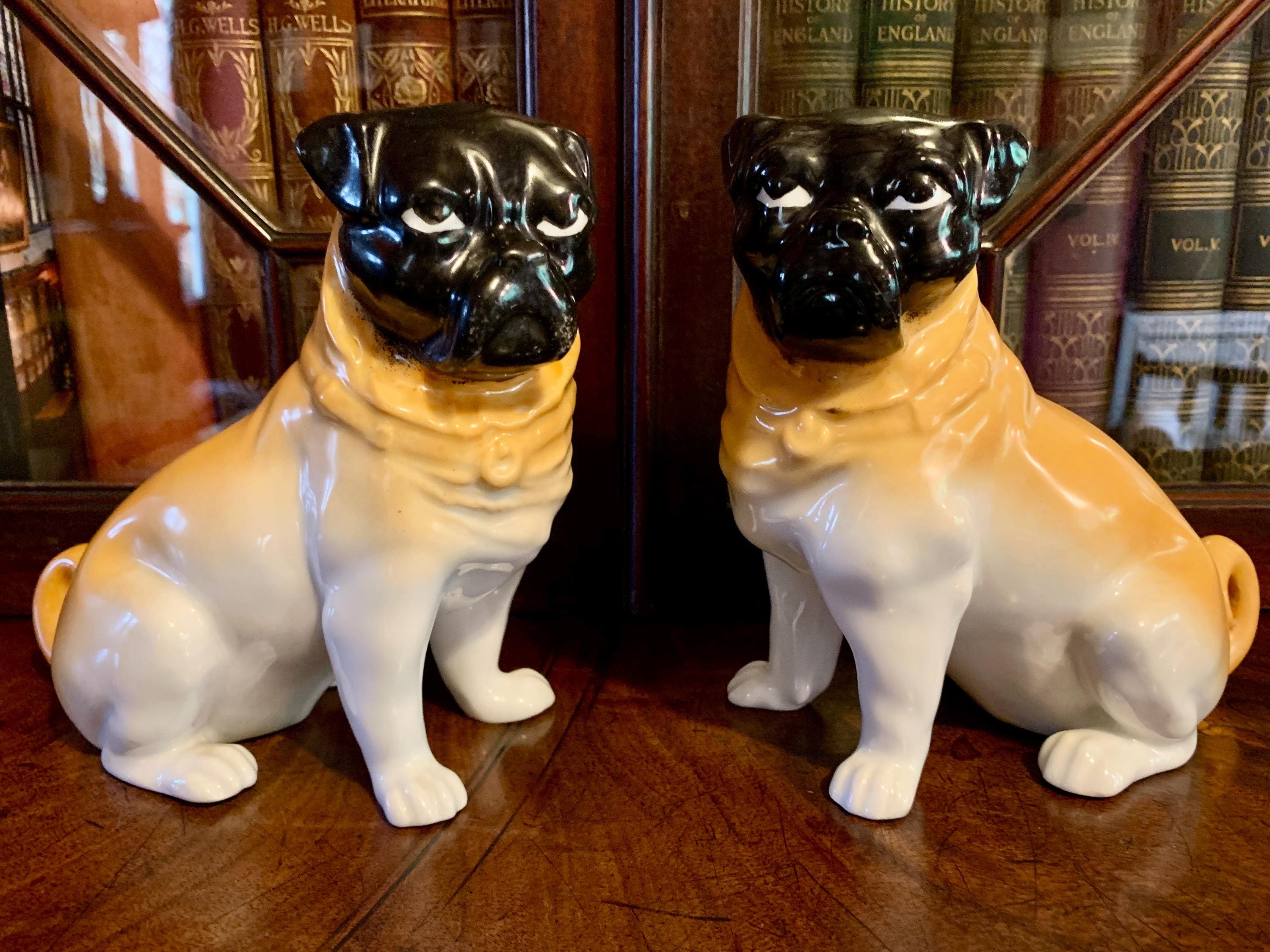 Collection Figurines Staffordshire 1800 - Céramique Chien Bouledogue, Cerf, Collie - Période Victorienne