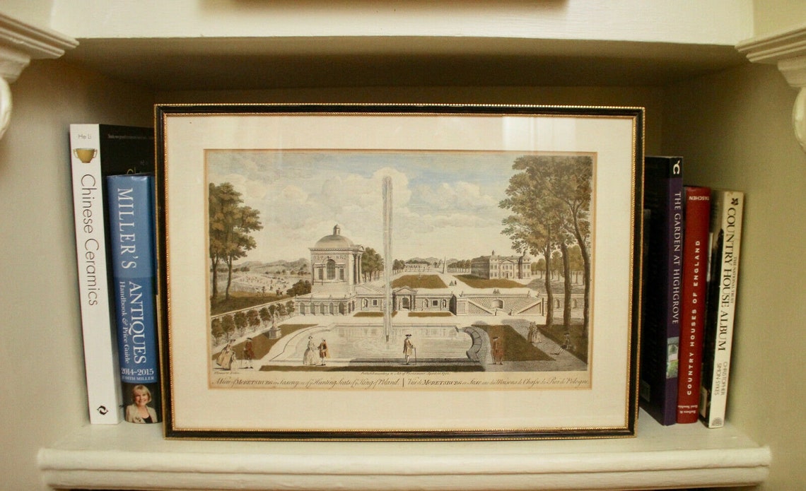 Antique C18th Line Engraving, 1752, A View of Moretsburg Saxony, Hand ...