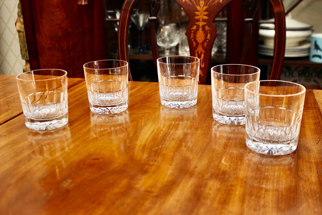 A Set of Five Vintage Cut Glass Tumblers Royal Brierley Etsy