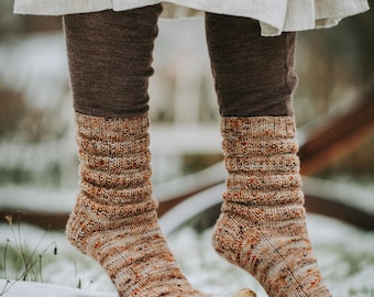 Calluna Socks Knitting Pattern GERMAN knitted socks