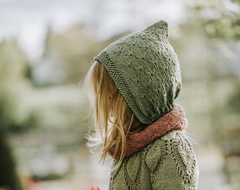 Hat spring meadow flower bonnet knitting pattern PDF ENGLISH