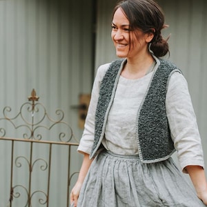 Mellow Vest Knitted Vest PDF Boucle Women XS - 4XL Knitting Pattern German
