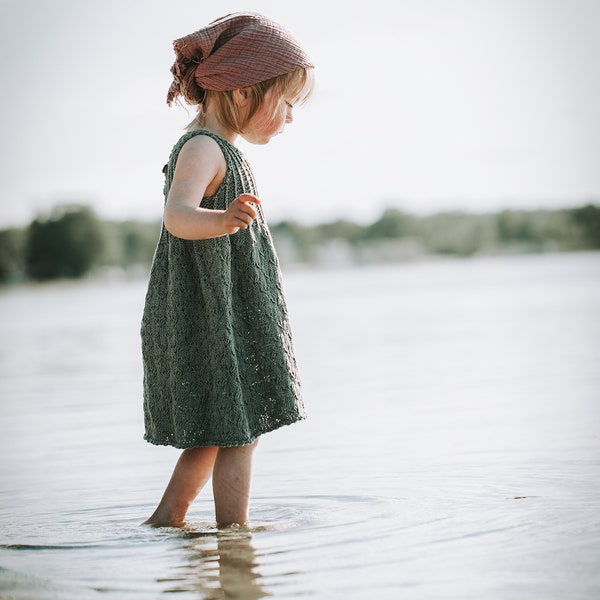 ENGLISH PDF PATTERN Dress meadow flower 1 - 10 years knitting pattern