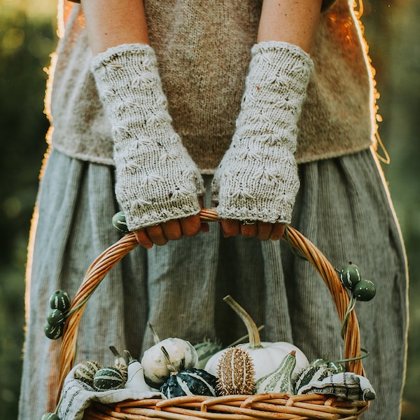 Handstulpe Wiesenblume Strickanleitung Damen Erwachsene Kinder DEUTSCH GERMAN