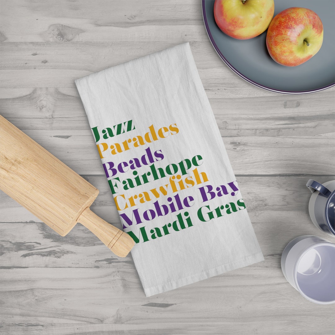Tea Towel Fairhope Mardi Gras Mardi Gras 2024 Throw Me Something Mister