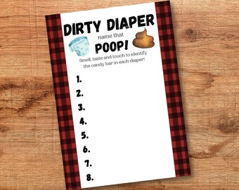 EDITABLE baby shower game, guess the poop, diaper game