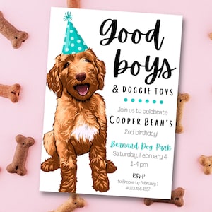 EDITABLE Dog Birthday Invitation, Doggie Birthday, customize, printable