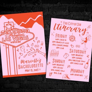 Itinerario para despedida de soltera en Las Vegas, plantilla de invitación para despedida de soltera