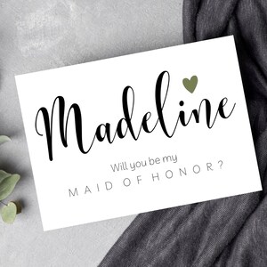 Editable Bridesmaid Proposal, Maid of Honor Proposal, Printable Card, Bridesmaid Printable, Custom Personalization Included